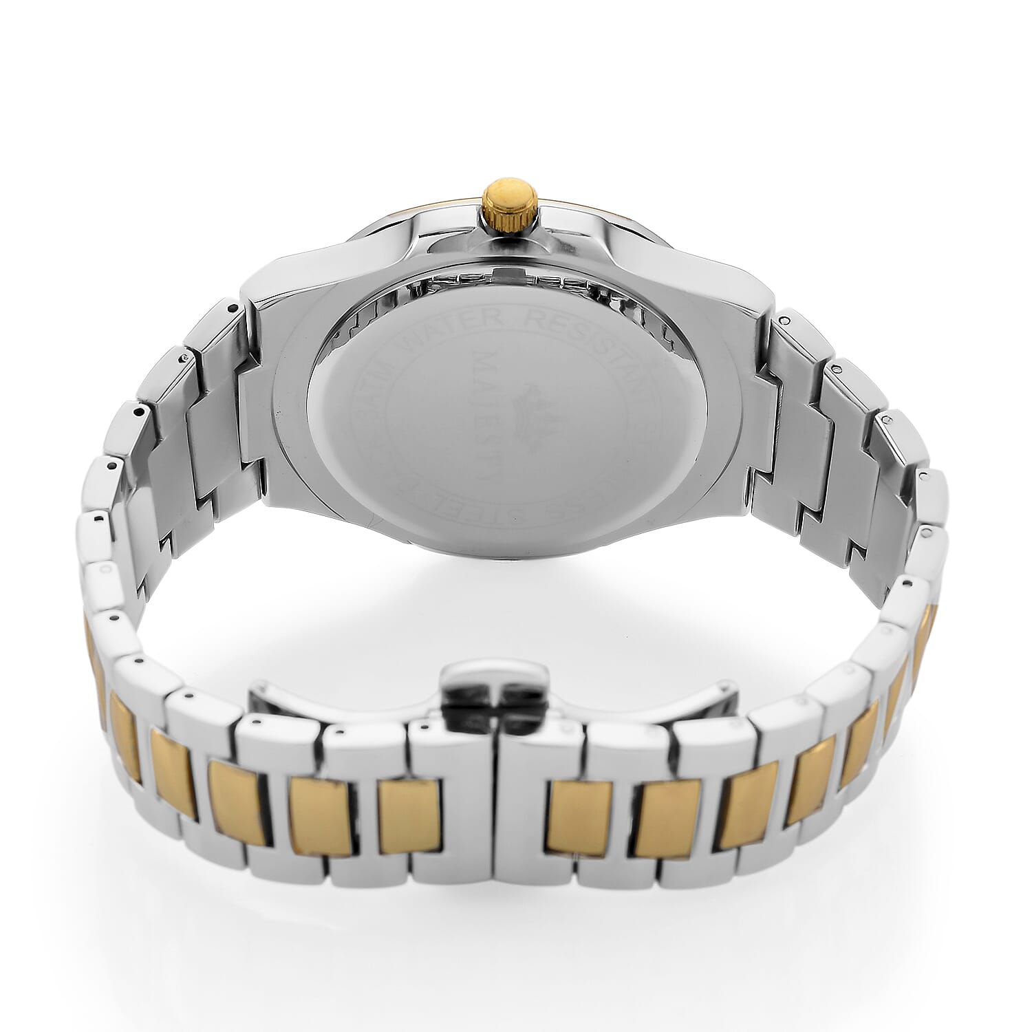 Majesty Miyota 2035 Movement 3ATM Water Resistant Silver Hydraulic Dial Watch with Two-Tone Chain Strap