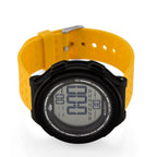 MAJESTY Digital Electronic 3ATM WR LCD Dial - Black Case Mens Watch with Yellow TUP Strap