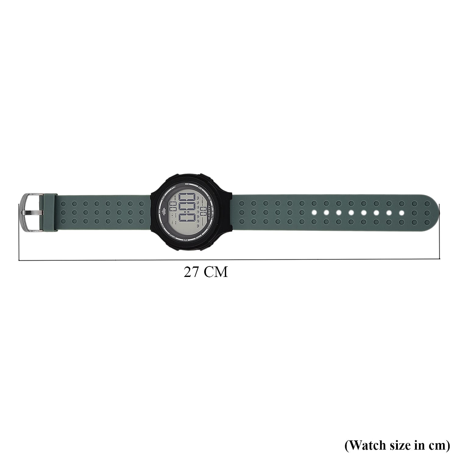 MAJESTY Digital Electronic 3ATM WR LCD Dial - Black Case Mens Watch with Cyan TUP Strap