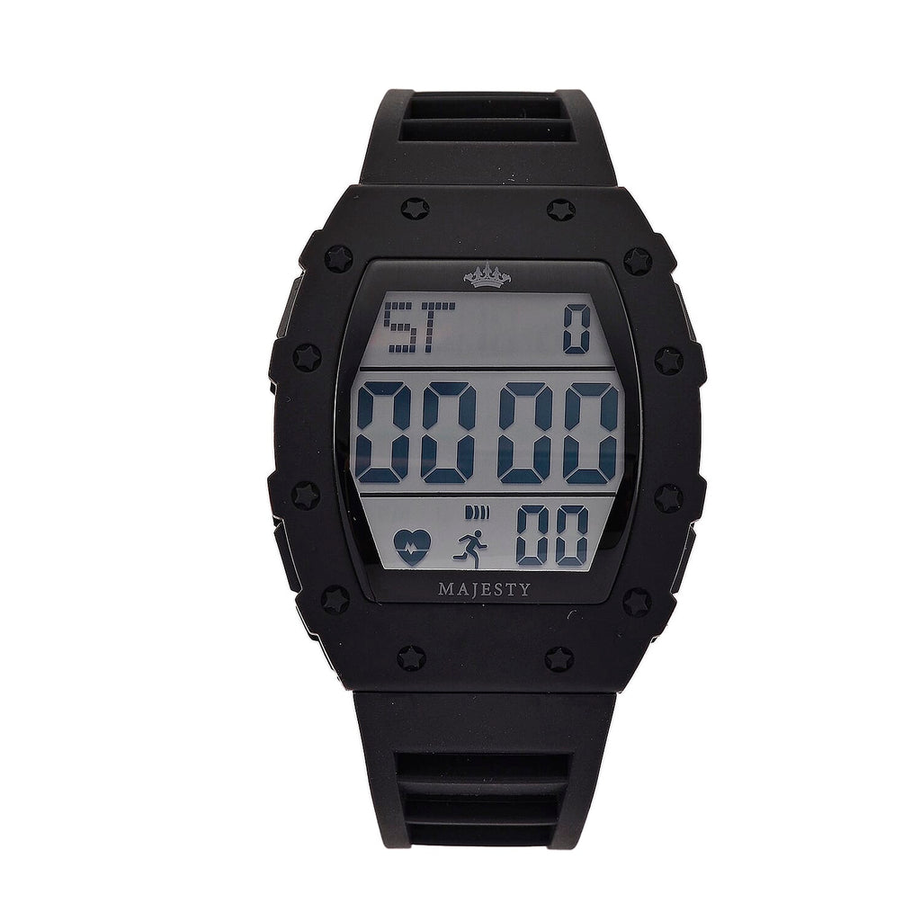 MAJESTY Digital Electronic 3ATM WR LCD Dial - Black Case Mens Watch with Black TUP Strap