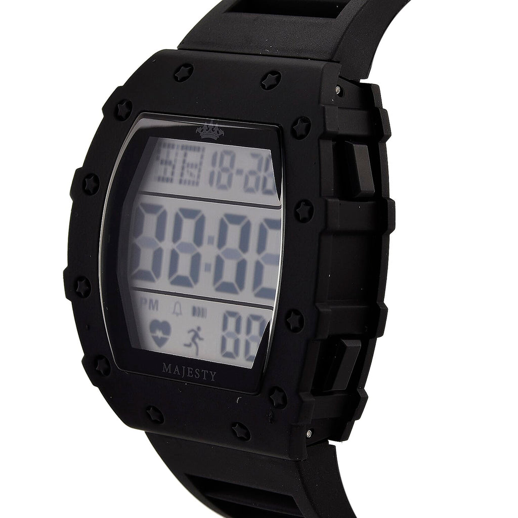 MAJESTY Digital Electronic 3ATM WR LCD Dial - Black Case Mens Watch with Black TUP Strap