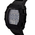 MAJESTY Digital Electronic 3ATM WR LCD Dial - Black Case Mens Watch with Black TUP Strap