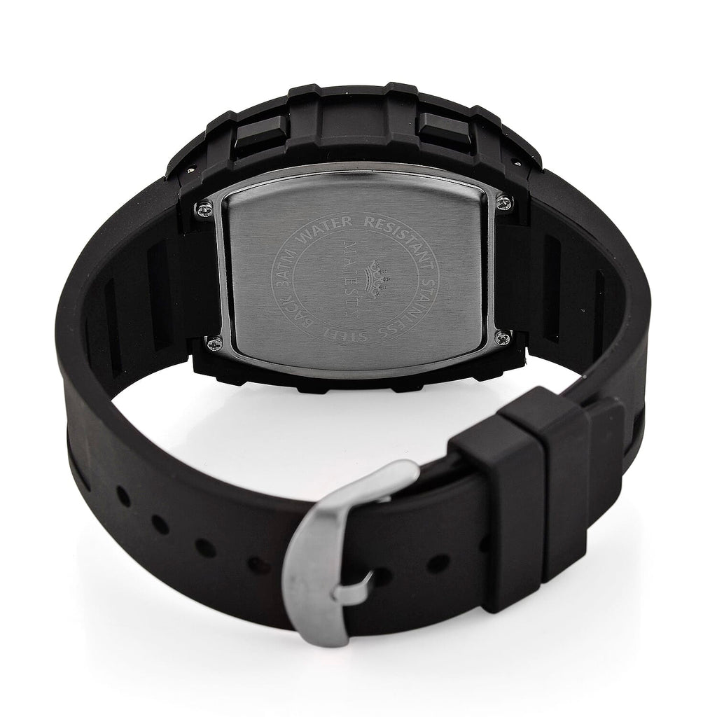 MAJESTY Digital Electronic 3ATM WR LCD Dial - Black Case Mens Watch with Black TUP Strap