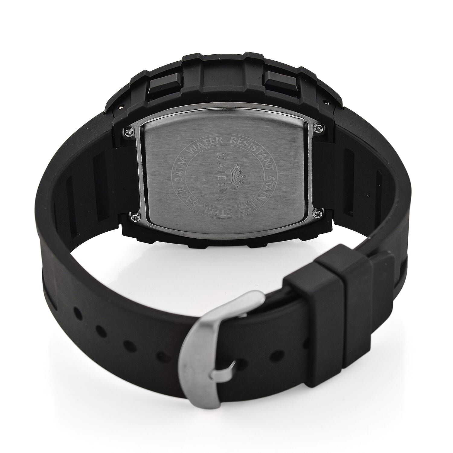 MAJESTY Digital Electronic 3ATM WR LCD Dial - Black Case Mens Watch with Black TUP Strap