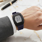 MAJESTY Digital Electronic 3ATM WR LCD Dial - Black Case Mens Watch with Blue TUP Strap