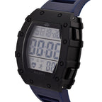 MAJESTY Digital Electronic 3ATM WR LCD Dial - Black Case Mens Watch with Blue TUP Strap