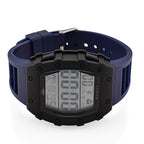 MAJESTY Digital Electronic 3ATM WR LCD Dial - Black Case Mens Watch with Blue TUP Strap