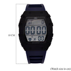 MAJESTY Digital Electronic 3ATM WR LCD Dial - Black Case Mens Watch with Blue TUP Strap