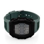 MAJESTY Digital Electronic 3ATM WR LCD Dial - Black Case Mens Watch with Cyan TUP Strap