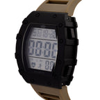 MAJESTY Digital Electronic 3ATM WR LCD Dial - Black Case Mens Watch with Coffee TUP Strap