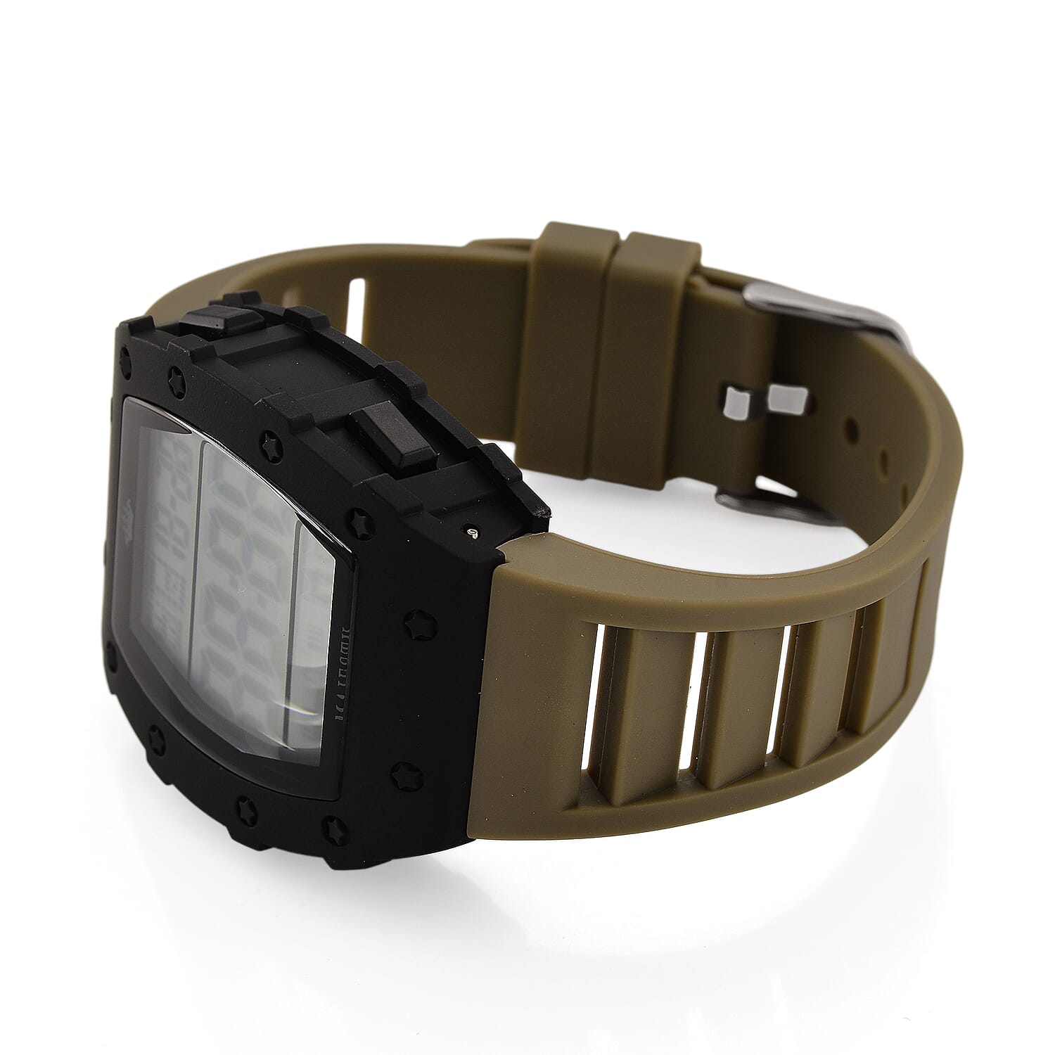 MAJESTY Digital Electronic 3ATM WR LCD Dial - Black Case Mens Watch with Coffee TUP Strap