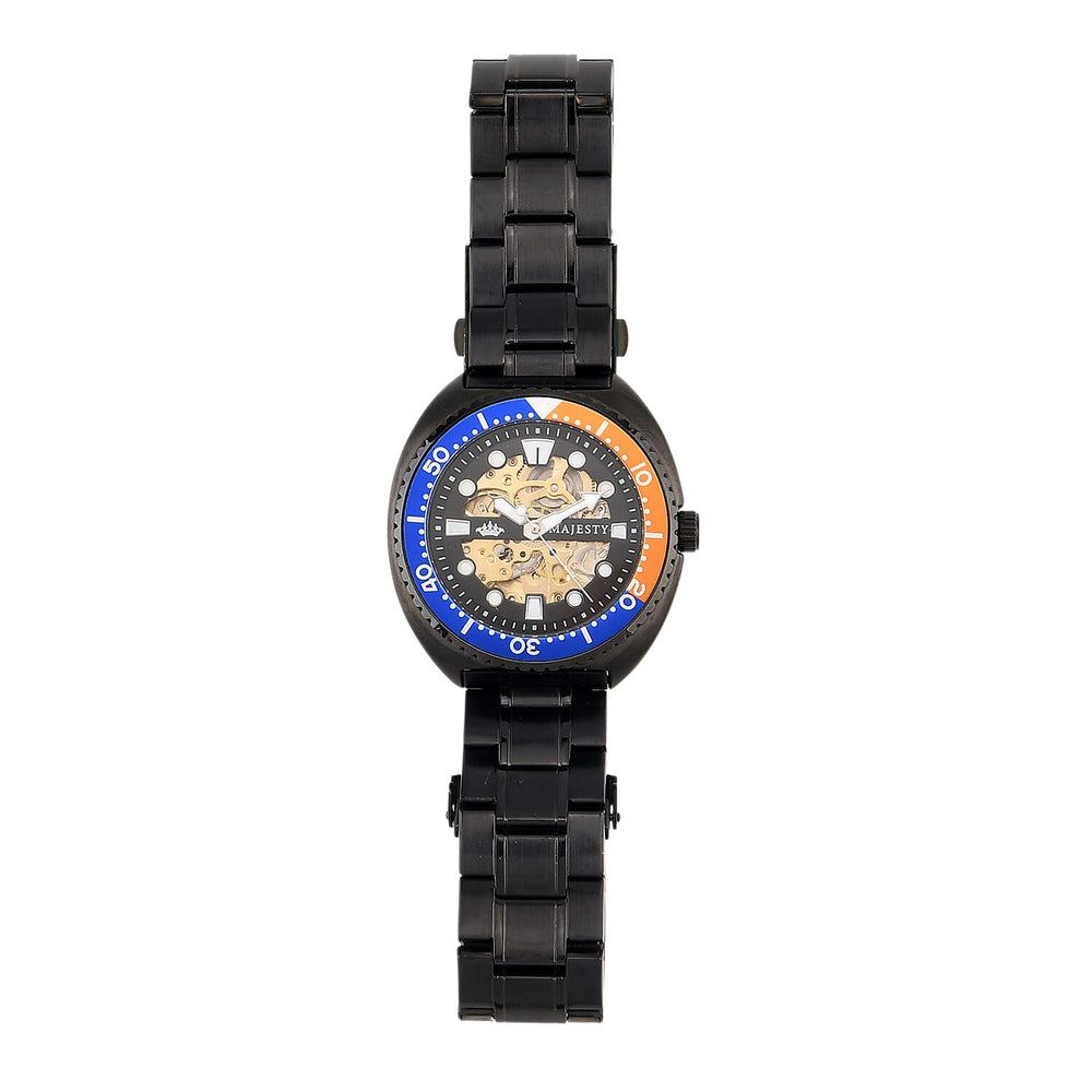 ONE TIME OFFER - MAJESTY VOYAGER Automatic Mechanical 3ATM WR Mens Watch with Black Stainless Steel Strap - Black