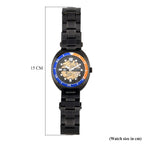 ONE TIME OFFER - MAJESTY VOYAGER Automatic Mechanical 3ATM WR Mens Watch with Black Stainless Steel Strap - Black