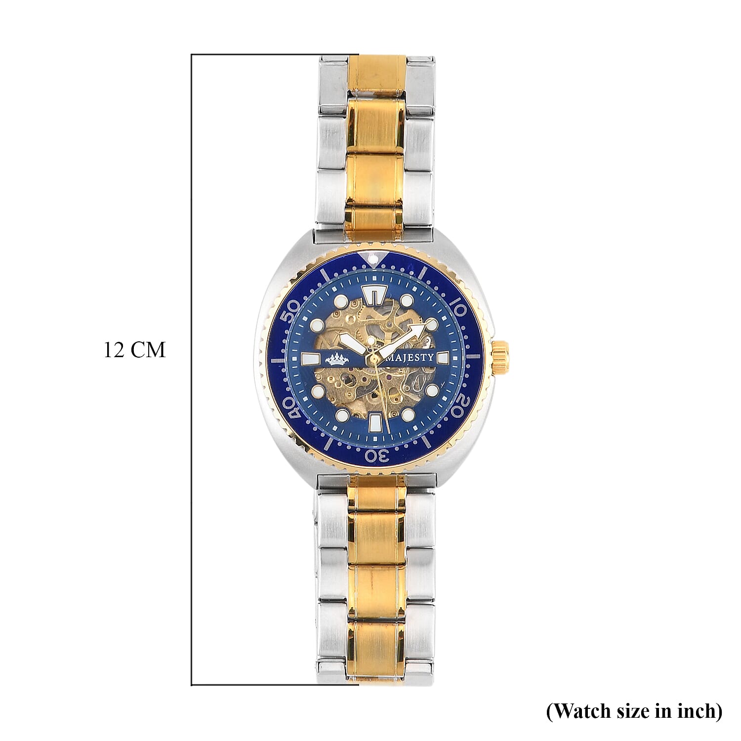 ONE TIME OFFER - MAJESTY VOYAGER Automatic Mechanical 3ATM WR Mens Watch with Dual Tone Stainless Steel Strap - Black