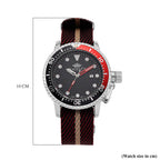 COLLECTORS EDITION - MAJESTY FIELDMASTER Quartz PC32 3ATM WR Black Hydraulic Dial - Silver Case Mens Watch with Brown Nylon Strap