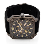 MAJESTY Automatic Mechanical 3ATM WR Black Hollow Dial - Black Case Mens Watch with Black Silicone Strap
