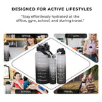 Closeout Deal - Set of 3 Sport Water Bottles with Gradient Colour Design - Black