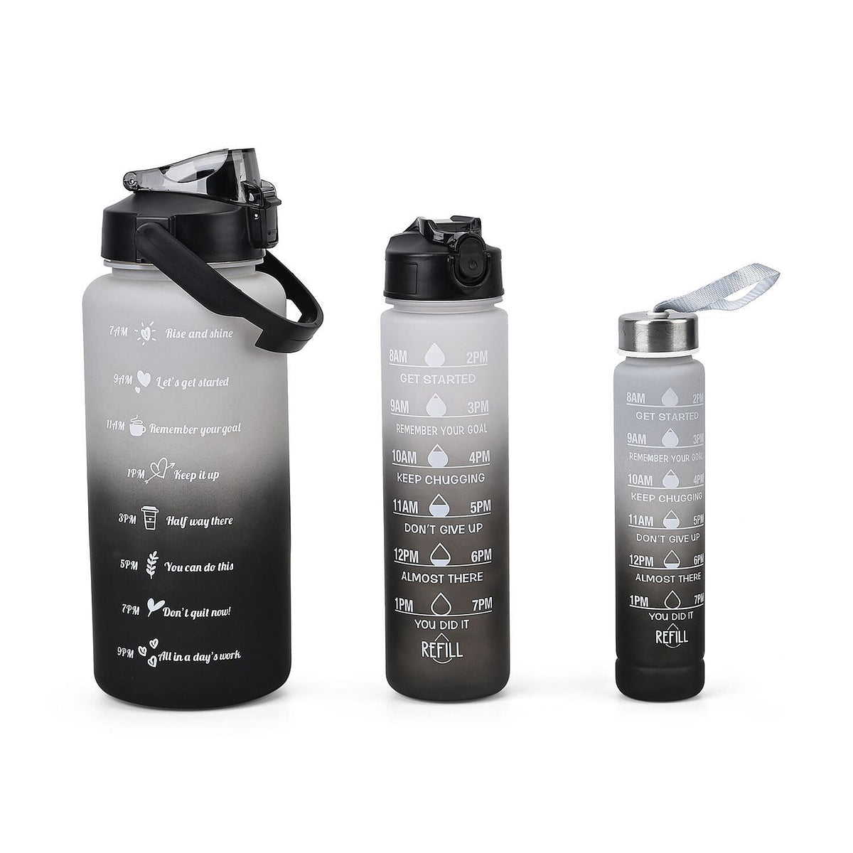 Closeout Deal Set 3 Sport Water Bottles Gradient Design