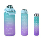 Closeout Deal - Set of 3 Sport Water Bottles with Gradient Colour Design - Blue