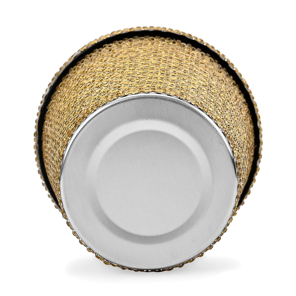 Crystal Encrusted Stainless Steel Insulated Cup with Straw & Lid (Capacity 18oz) - Champagne