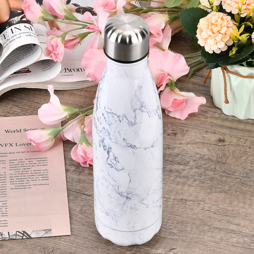 Stainless Steel Drinking Water Bottle for School, Sports, Running, Gym 500ml - White