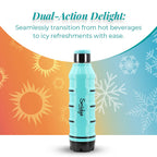Set of 2 Wave Warm - Cold Insulated Stainless Steel Bottle Leak Proof - Blue 700 ML