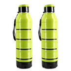 Water Bottle (Size 7x7x29 cm) - Green & Blue