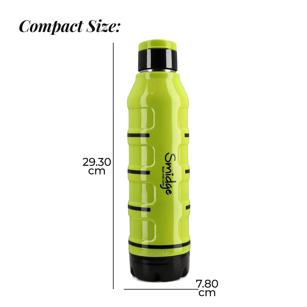 Water Bottle (Size 7x7x29 cm) - Green & Blue