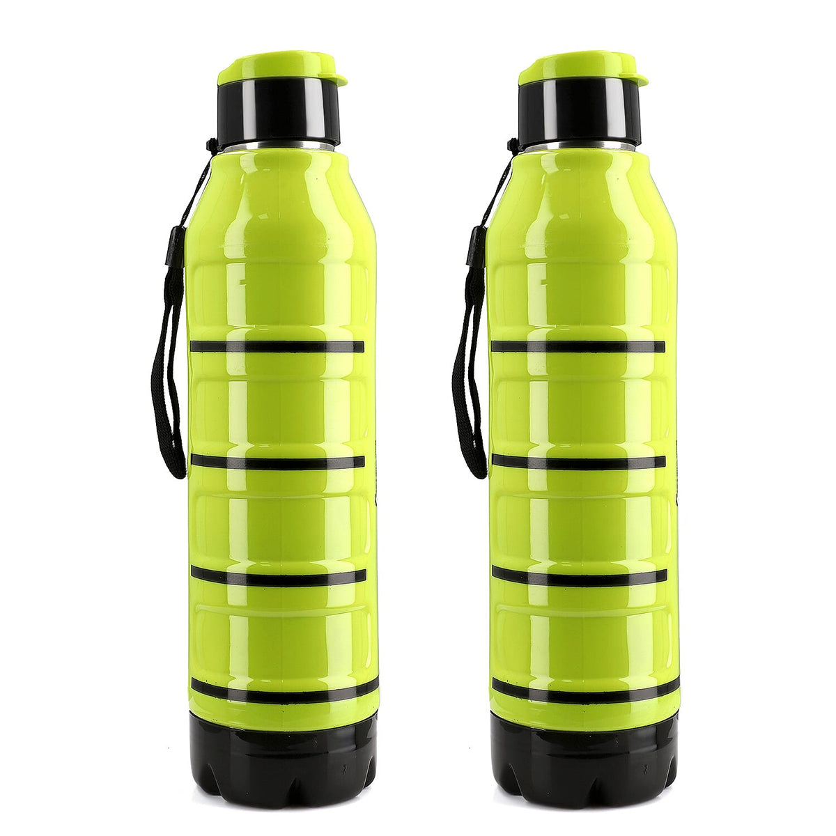 Water Bottle (Size 7x7x29 cm) - Green & Blue