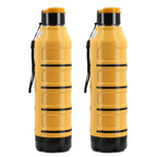 Water Bottle (Size 7x7x29 cm) - Orange & Blue