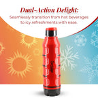 Set of 2 Wave Warm - Cold Insulated Stainless Steel Bottle Leak Proof - Red 700 ML