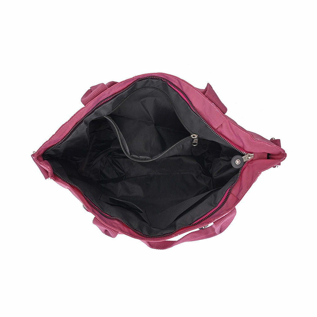 Multi-Pocket Satchel Bag with Detachable Shoulder Strap - Purple