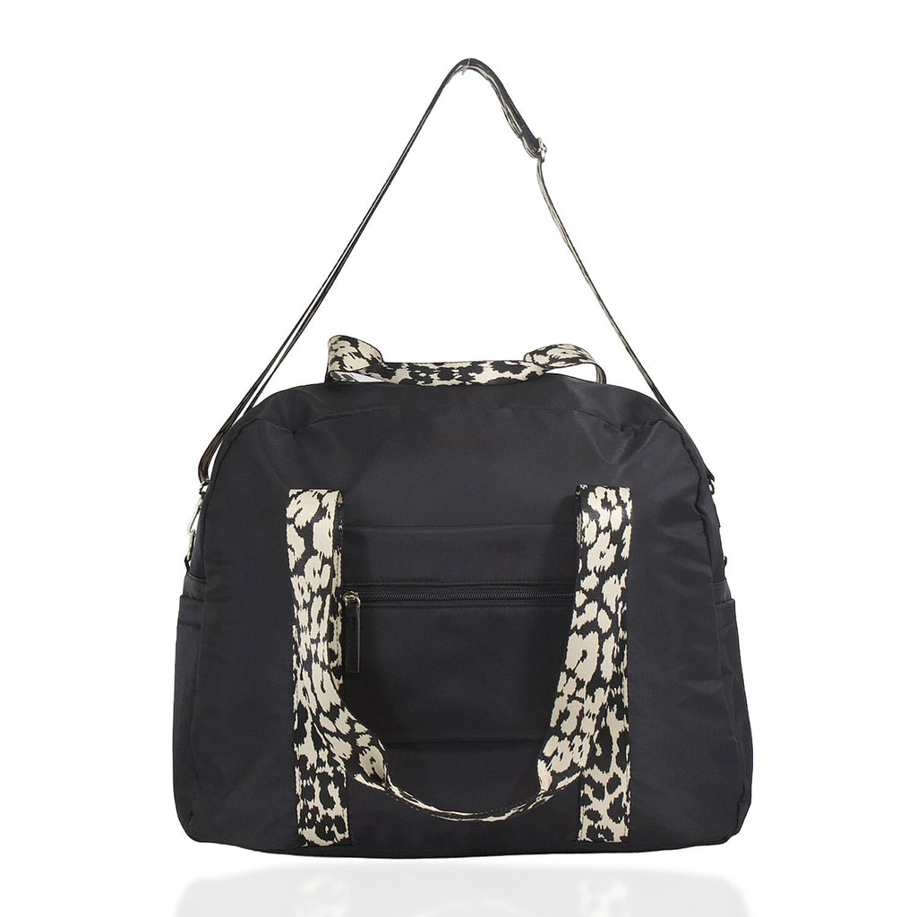 Waterproof Duffle Weekender Tote Bag with Shoulder Strap - Black