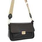 Waterproof Front Buckle Crossbody Bag - Black