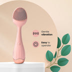 Waterproof Silicone Facial Cleansing Brush - Light Pink (with 4 Speeds - USB Charger)