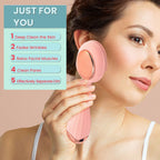 Waterproof Silicone Facial Cleansing Brush - Light Pink (with 4 Speeds - USB Charger)