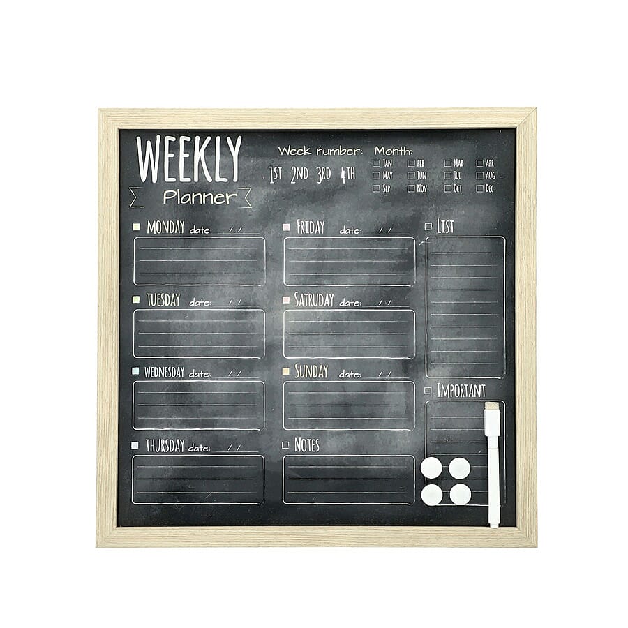 Weekly Planner Board (included- Magnetic Marker with Eraser Cap, 4 Magnet) (Size 40x40cm)