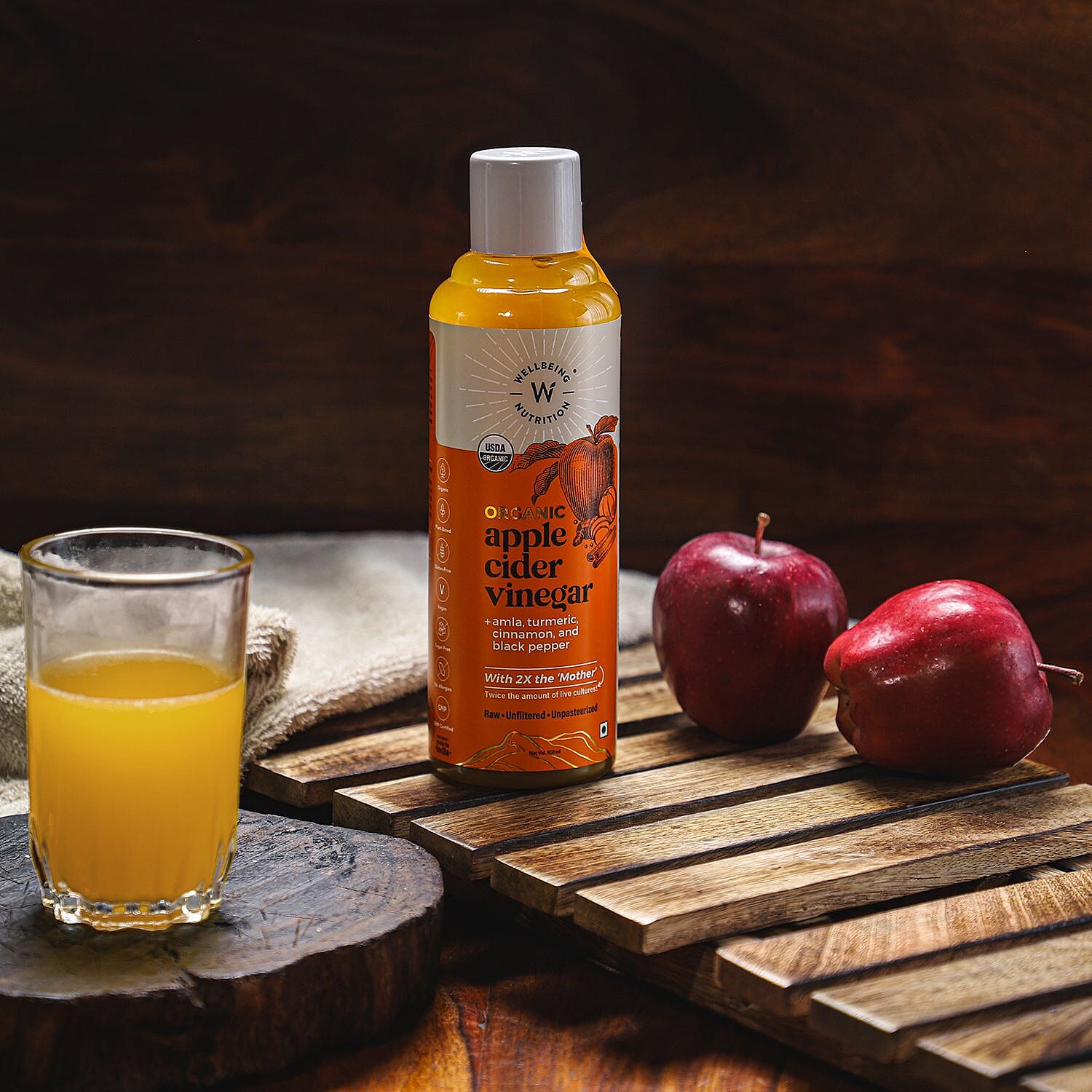 WELLBEING NUTRITION - Organic Apple Cider Vinegar - 500ml (with Turmeric)