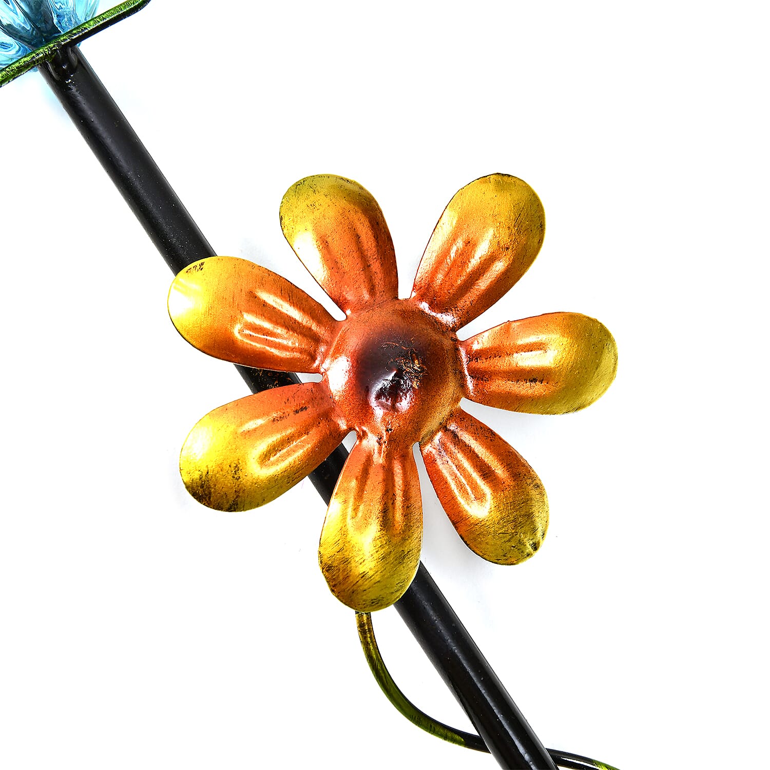 Whimsical Green Frog with Red Shovel Garden Stake Decoration