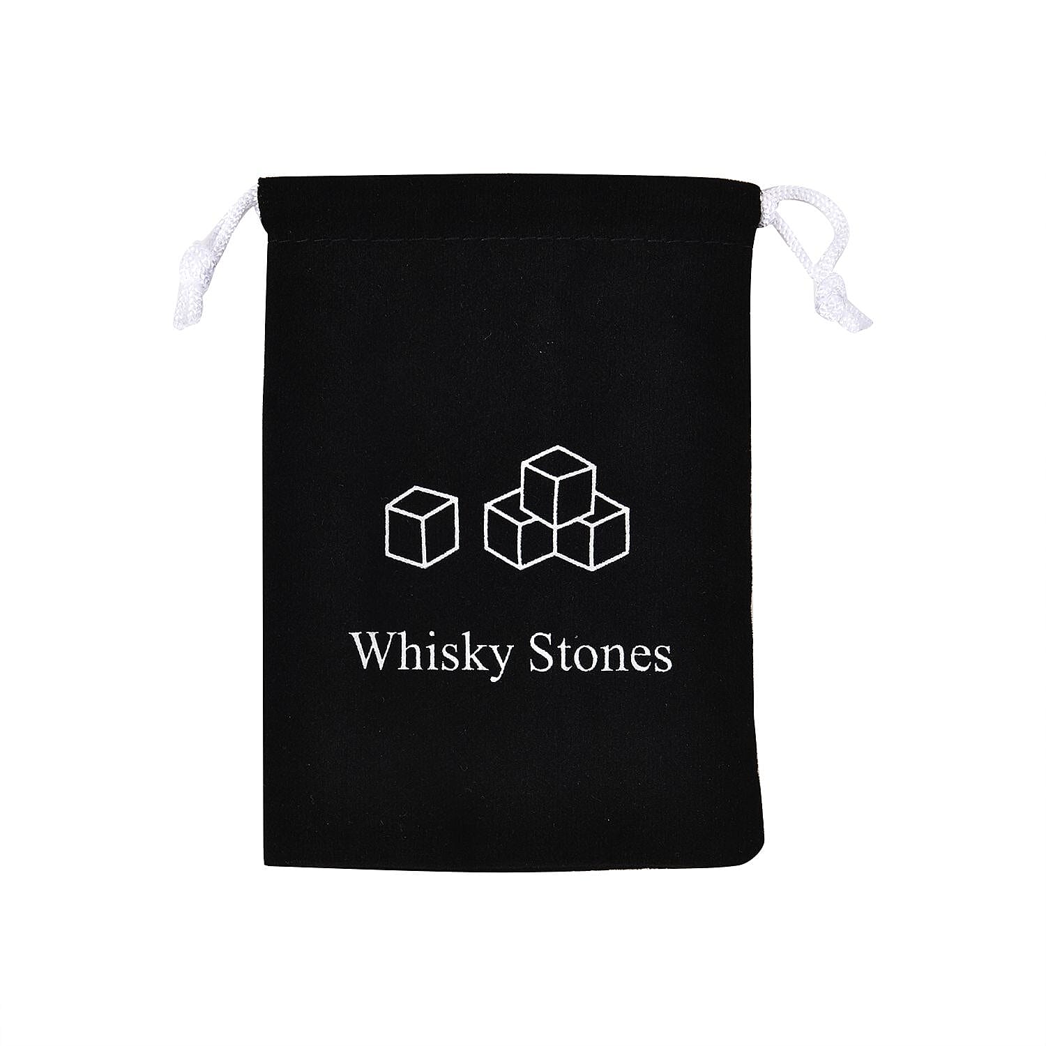 Whiskey Granite Stones and 2 Glasses Gift Set - Brown