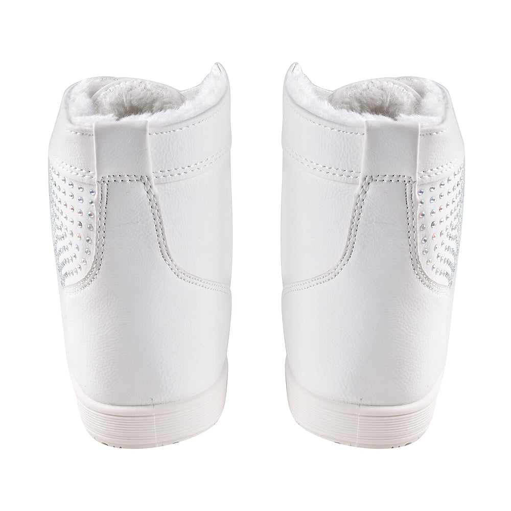 White Ankle Trainers with Faux Fur Lining (Size 3)