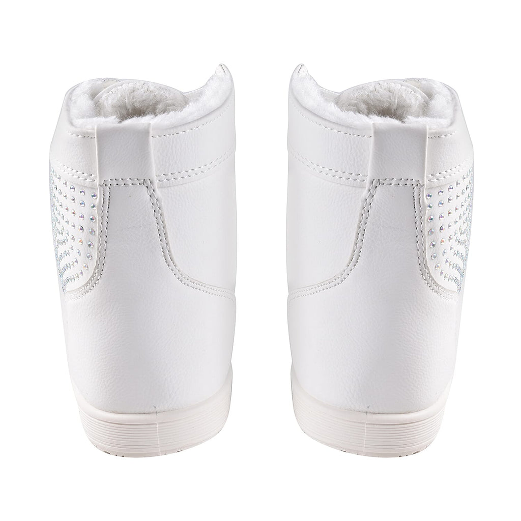 White Ankle Trainers with Faux Fur Lining (Size 3)