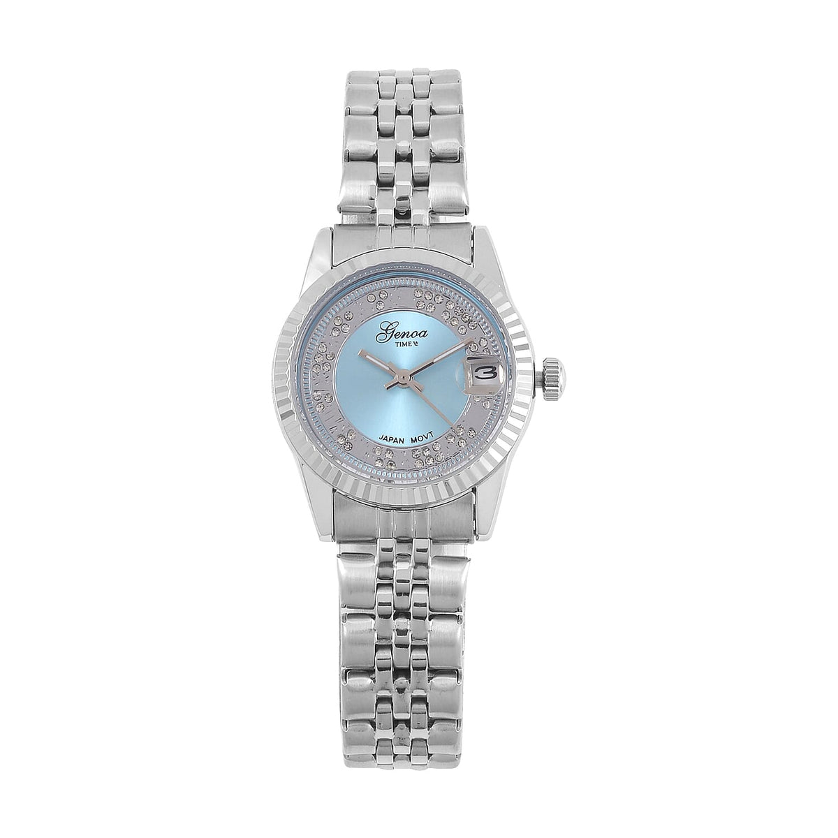 Designer Inspired- GENOA TIME V2 Japan Movt. Blue Sunshine Literal Crystal Studded Dial 3