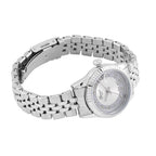 Designer Inspired-GENOA TIME V2 Japan Movt. White Sunshine Literal Crystal Studded Dial 3 ATM WR Watch with Stainless Steel Chain Strap