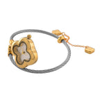 LOWEST EVER -MAJESTY Japan Movement 3ATM Clover Design Sunshine Dial Watch - Two Tone