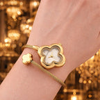 MAJESTY Japan Movement 3ATM Clover Design Sunshine dial Watch - Gold Tone
