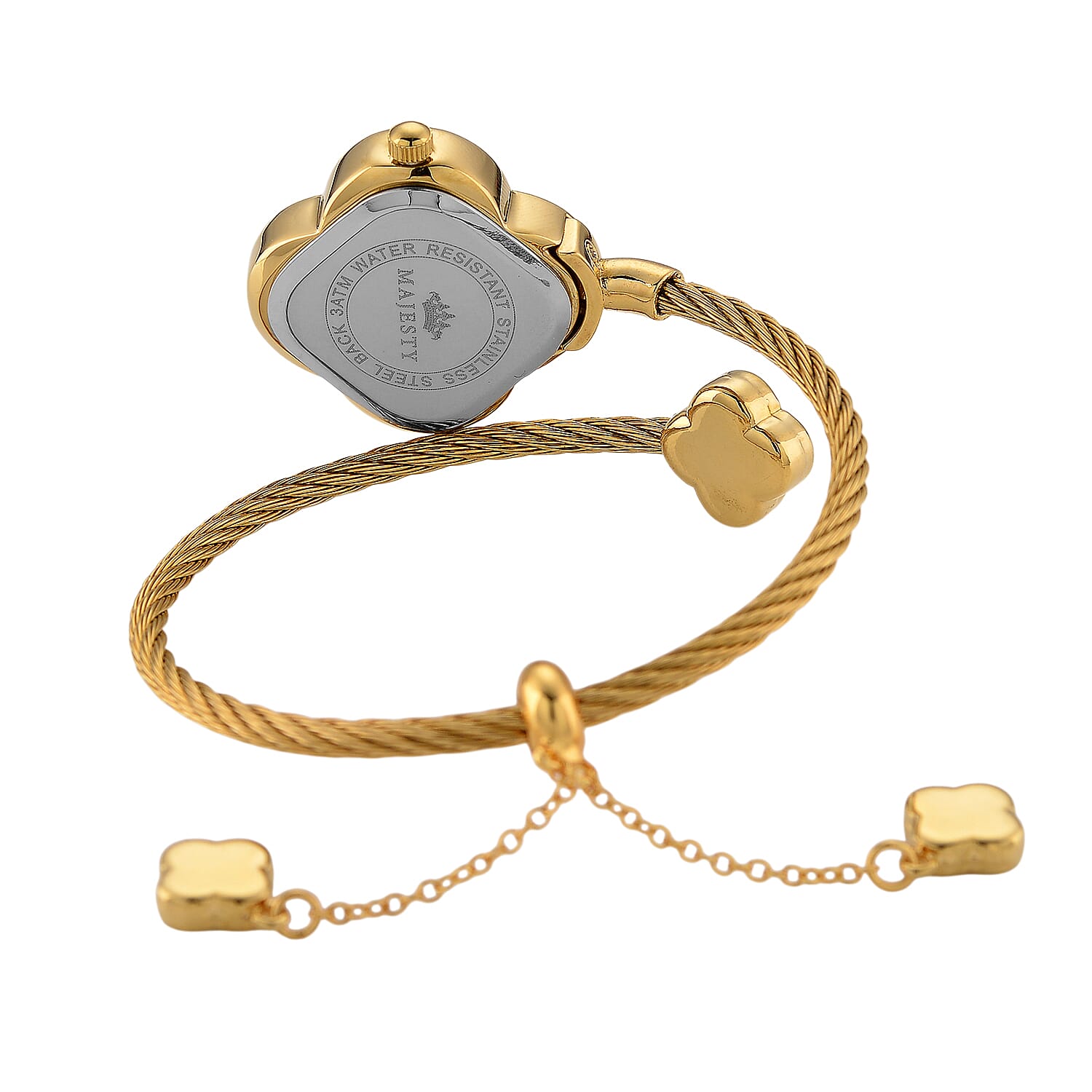 MAJESTY Japan Movement 3ATM Clover Design Sunshine dial Watch - Gold Tone