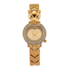 LOWEST EVER-MAJESTY Japan Movement 3ATM Crystal Studded Leopard Design  Watch - Gold