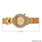 LOWEST EVER-MAJESTY Japan Movement 3ATM Crystal Studded Leopard Design  Watch - Gold