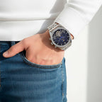 MAJESTY Triumph Multifunctional Automatic Movement Crystal Studded 3ATM Day and night element Stainless steel Strap Watch